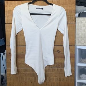 A&F long sleeve, deep v neck bodysuit